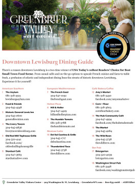 downtown lewisburg wv dining guide
