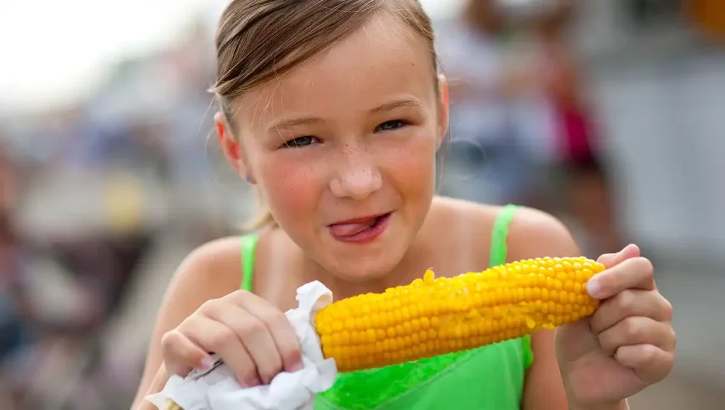 fresh corn on the cob at state fair of wv.