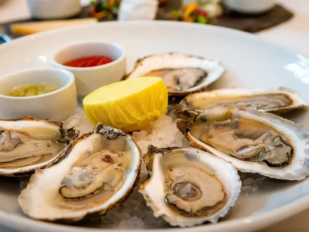 oysters on the half shell at the french goat.