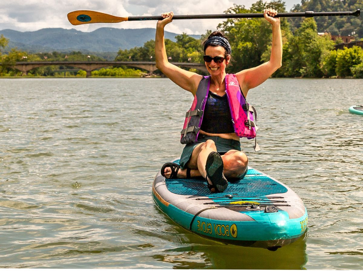 paddler on greenbrier river at alderson wv